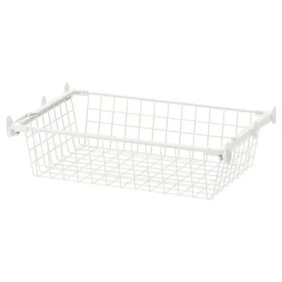 HJÄLPA Wire Basket With Pull-out Rail White 60x40 Cm • £29.38