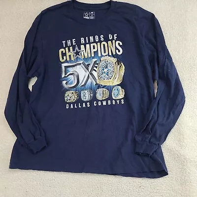 Dallas Cowboys T Shirt Mens 2XL NFL The Rings Of Champions 5X Super Bowl XXL • $17.98