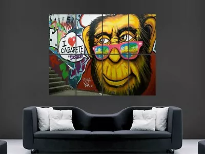 Graffiti Monkey Gorilla Poster Street Wall Art Artist Giant Wall Print • £18.75
