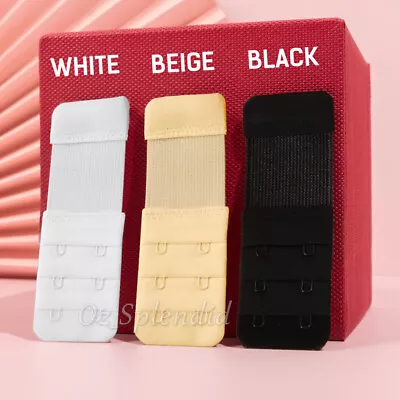 2 3 4 Hooks Bra Extender Elastic Extension Stretching Strap Black Beige White • $3.39