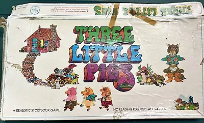 Vintage 1971 Selchow Righter Co. Board Game Three 3 Little Pigs Complete • $25