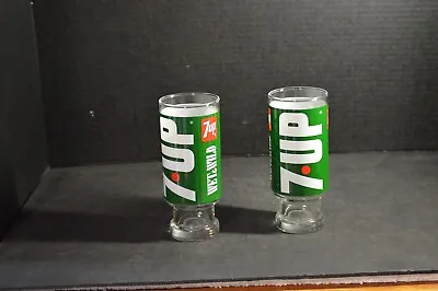 Vintage 7 Up Wet & Wild Glasses The Uncola Set Of 2 Footed 1970s • $9.49