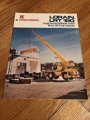 $35 • Buy Original Koehring Lorain LRT180 Rough Terrain Crane Dealer Sales Brochure