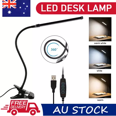 Flexible Clamp Clip On LED Light Reading Table Desk Bed Bedside Night Lamp NEW • $15.19