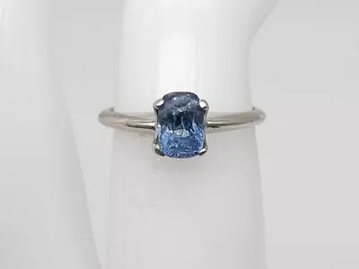 Antique 1920s $4000 1.26ct Certified Ceylon BLUE Sapphire 14k White Gold Ring • $555