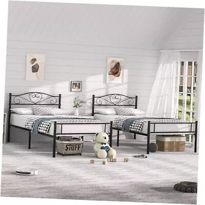  Size Bed Frames With Headboard And Footboard Iron Mattress Twin Matte Black • $179.21