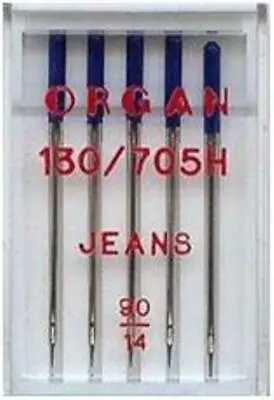 Sewing Machine Needles 1 Side Flat Jeans 90/14 Organ Fits Brother Janome Singer • £2.95