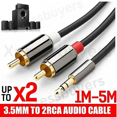 5M 3.5mm Aux Male Jack To AV 2 RCA Stereo Music Audio Cable For LPod MP3 LPhone • $14.99