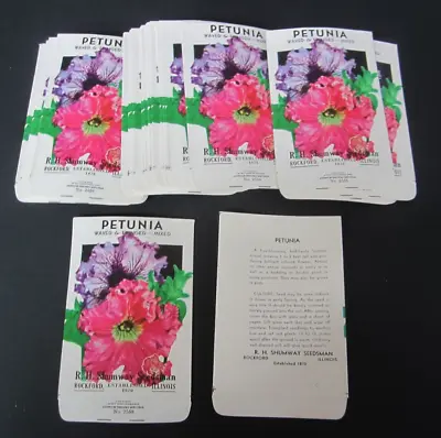 Wholesale Lot Of 50 Old Vintage 1970's - PETUNIA - Flower SEED PACKETS - Shumway • £23.74