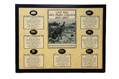 Shot Bullet Relics Collection From Major Civil War Battles In Case With COA • $99.89