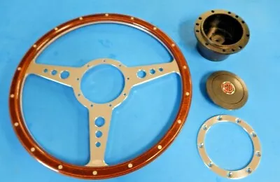 New 14  Wood Steering Wheel & Adaptor Hub For MGB & MG Midget 1970-1976  • $274.95