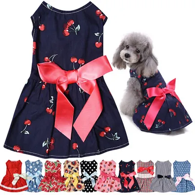 £5.57 • Buy Sweet Fashion Style Pet Dog Cat Princess Dress Puppy Skirt Coat Apparel Clothes
