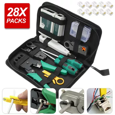 Analyzer Network Cable Tool Kit LAN Crimper Down Wire Stripper Cat5 6 RJ45 BAG • $19.49