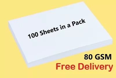 100 Sheets Of A4 Printer Paper White Copier 80gsm Quality Printing Paper • £3.99