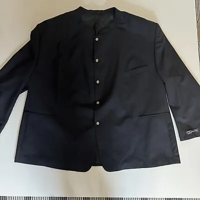 BNWT Di Caprio Black Jacket Blazer Nehru Grandad Collar Pure Wool 68” 7xl 8xl • £129.99