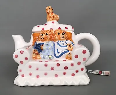 TEE-NEE By Cardinal Sitting Pretty Teddy Bear Collection Vintage Teapot NWT  • $25.49