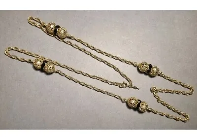 £47.90 • Buy TRIFARI Gold Tone Filigree Long Vintage Necklace Costume Jewellery