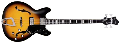 Hagstrom Viking Semi-Hollow Electric Bass Guitar (Tobacco Sunburst) VIKB-TSB • $1195.09