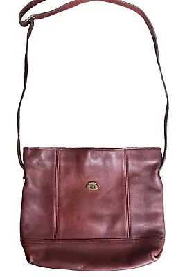 Etienne Aigner Leather Handbag Shoulderbag  Oxblood Burgandy Maroon Purse VTG • $10