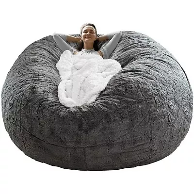 RAINBEAN Bean Bag Bed Chair Sofa Cover (Cover OnlyNo Filler) 5ft Dark Grey • $55