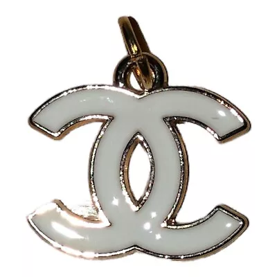 Chanel White & Gold Zipper Pull Pendant 18MM • $18