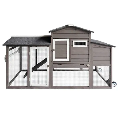 Petscosset Wooden Chicken Coop Hen House Tractor Poultry House With Nesting Box • $199.99