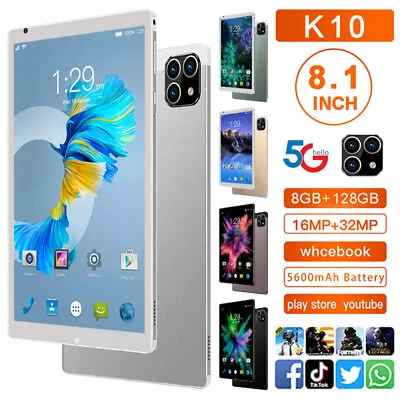 $74.56 • Buy K10 8.1'' HD 5G Smart Tablet PC Android 11.0 System 8G+128G Green/Gold/Black