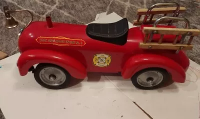 Vintage Hook & Ladder Fire Engine No 8 Metal Ride On By Schylling • $80