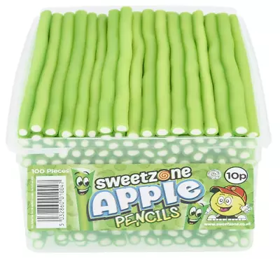 Sweetzone Apple Pencils 100 Pieces Halal HMC Sweets 1.1 KgTubs • £5.99