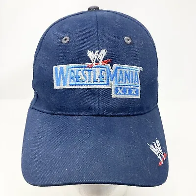 Wwe Wrestlemania Xix 2003 Baseball Cap Strapback Hat Wcw Ecw Wwf Blue Vintage • $64.88