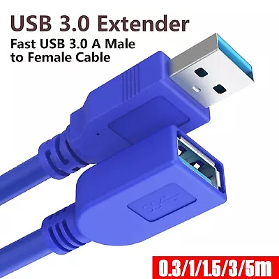 USB 3.0 Super Speed Extension Cable Type A Male To Female Extention Cord Lead • $13.99