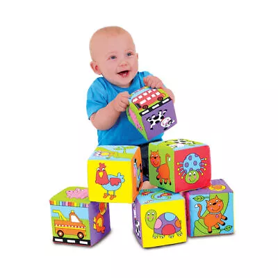 Galt Toys Baby Soft Blocks Soft Stacking Playing Blocks For Ages 6 Months+ New • £18.49