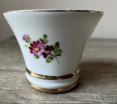 Vintage Floral German Handmalerei Porcelain 2” X 2.5” Dish Vase Decor Estate GUC • $15
