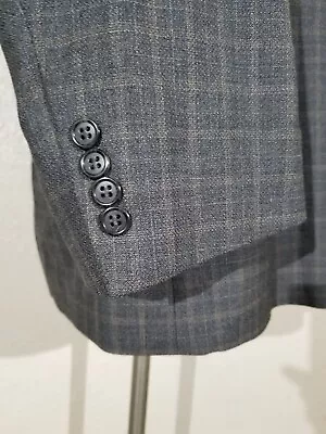 NEW 50R  Gray Orange Check  Wool Blazer Sport Jacket Coat Joseph & Feiss • $89.96