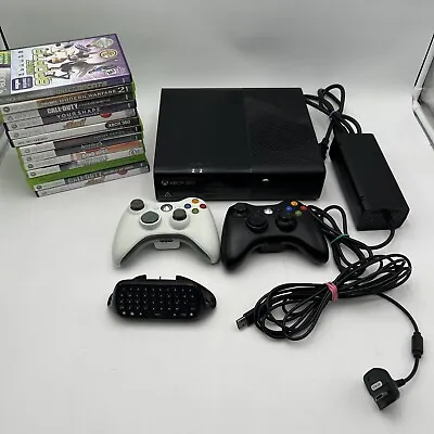 $109.87 • Buy Xbox 360 Slim Console E 2 Controllers 13 Games Cords Bundle