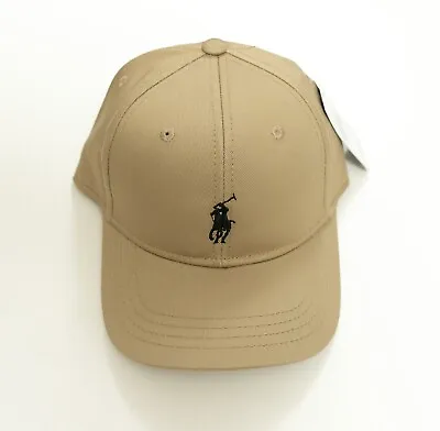 Ralph Lauren Unisex Baseball Cap Beige Black Pony On Sale • £11.99