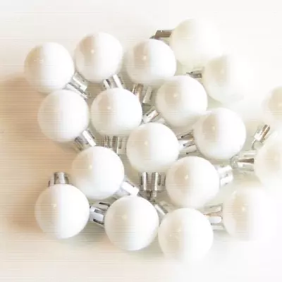 White Christmas Mini Ornaments 1  Non Shatter 25mm Shiny Balls Decorations 18pcs • $9.95