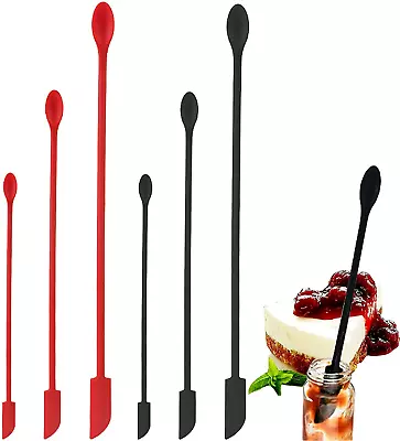 Mini Spatula Silicone 6 PCS Jar Spatula Small Spatulas Reusable Double • $10.99