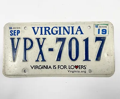 Virginia VA License Plate 2019 VPX 7017 • $9.99