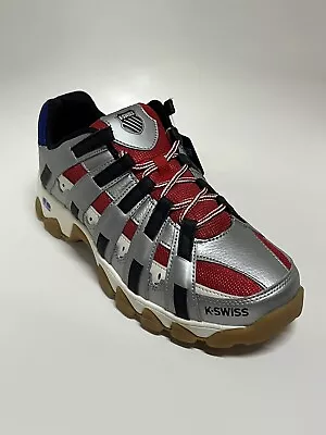 Mens K-swiss Silver Blue Red St429 03181-094-m Size 9.5 • $99.99