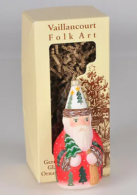 Vaillancourt Folk Art Glass Ornament Starlight Santa W Pines OR 9730 LE 483/3000 • $79.99