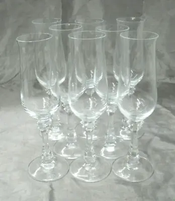 Vtg American Stemware PRINCETON CLEAR Set Of 8~8-1/4  Champagne Flutes Crystal • $29.95