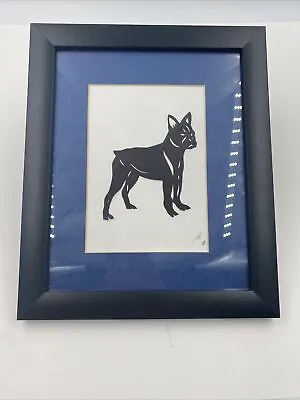 BOSTON TERRIER DOG ART PRINT POSTER Breed Black Silhouette Vintage Picture • $20.21