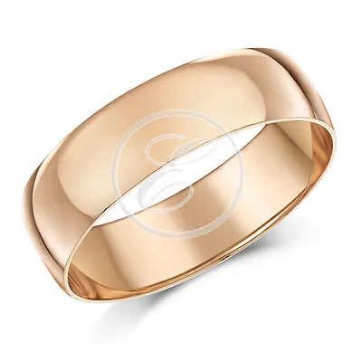 9ct Rose Gold Ring D Shaped Men's Women's Solid & Hallmarked Wedding Ring Band  • £151.75