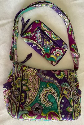 Vera Bradley Zip Crossbody Purse Bag “Heather” Fall 2013 With Wristlet • $12.95