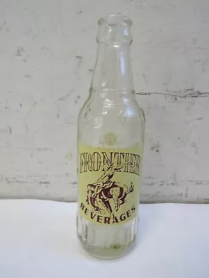 Vintage FRONTIER BEVERAGES ACL Glass SODA BOTTLE NORTH PLATTE NEBRASKA Bronc • $69