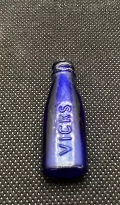 Antique 1920s Vicks Drops Colalt Blue Dr. Sample Bottle • $14.99