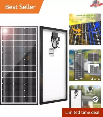 High Efficiency 9BB Monocrystalline Solar Panel 100W - Off-Grid Power Solution • $80.97