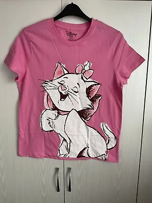 Ladies Women’s  Primark Disney Marie Cat Pink T-shirt Tee Top Size S 10/12 • $12.43