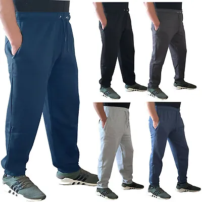 Mens New Fleece Tracksuit Jogging Bottoms Joggers Gym Track Trousers Pants • £9.99